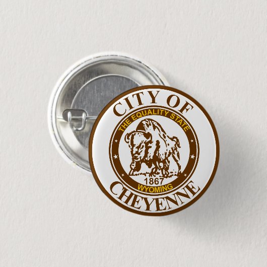 Zegel van Cheyenne, Wyoming Ronde Button 3,2 Cm (Voorkant /achterkant)
