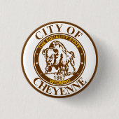 Zegel van Cheyenne, Wyoming Ronde Button 3,2 Cm (Voorkant)