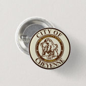 Zegel van Cheyenne, Wyoming Ronde Button 3,2 Cm (Voorkant /achterkant)