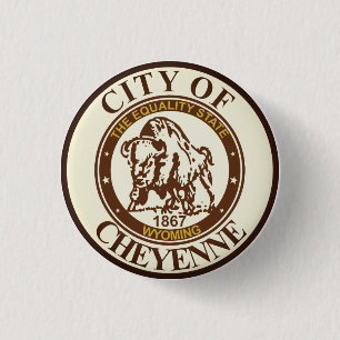 Zegel van Cheyenne, Wyoming Ronde Button 3,2 Cm