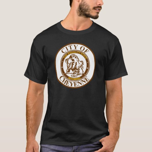 Zegel van Cheyenne, Wyoming T-shirt (Voorkant)