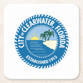Zegel van Clearwater, Florida Kartonnen Onderzetters (Voorkant)