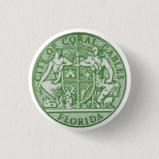 Zegel van Coral Gables, Florida Ronde Button 3,2 Cm (Voorkant)