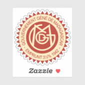 Zegel van de Algemeen Gouverneur van Madagaskar, 1 Sticker (Vel)