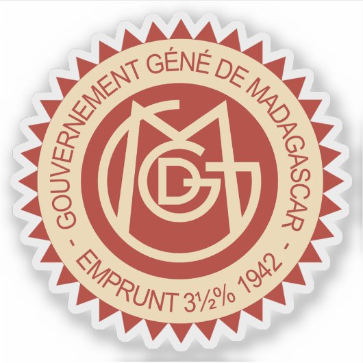 Zegel van de Algemeen Gouverneur van Madagaskar, 1 Sticker (Voorkant)