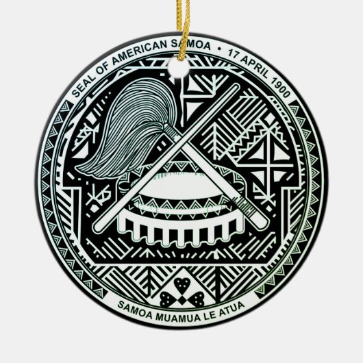 Zegel van de Amerikaanse Samoa Keramisch Ornament (Voorkant)