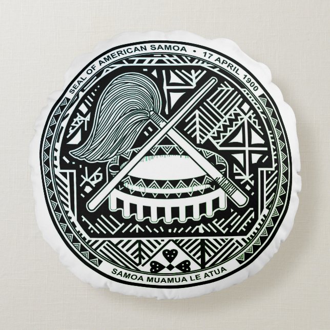 Zegel van de Amerikaanse Samoa Rond Kussen (Voorkant)