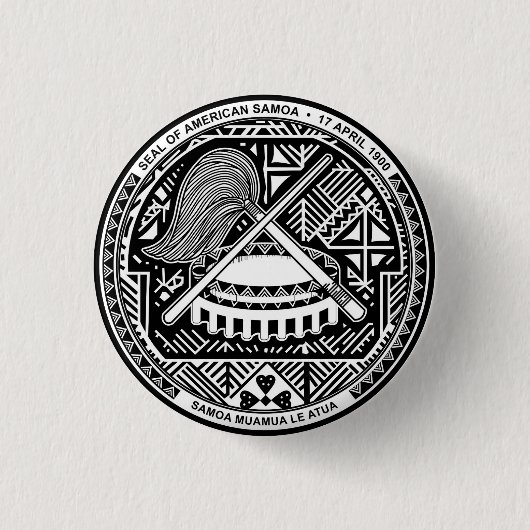 Zegel van de Amerikaanse Samoa Ronde Button 3,2 Cm (Voorkant)