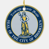 Zegel van de Borough of Brooklyn, New York Keramisch Ornament (Achterkant)