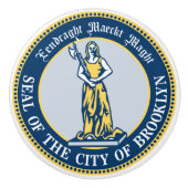 Zegel van de Borough of Brooklyn, New York Keramische Knop (Voorkant)