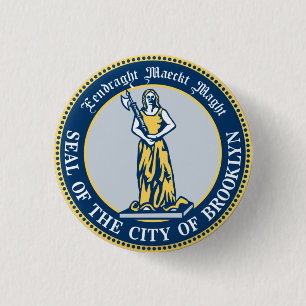 Zegel van de Borough of Brooklyn, New York Ronde Button 3,2 Cm