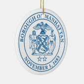 Zegel van de Borough of Manhattan, NYC Keramisch Ornament (Rechts)