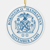 Zegel van de Borough of Manhattan, NYC Keramisch Ornament (Voorkant)