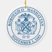 Zegel van de Borough of Manhattan, NYC Keramisch Ornament (Achterkant)