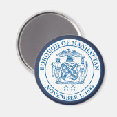 Zegel van de Borough of Manhattan, NYC Magnet (Voorkant / Achterkant)