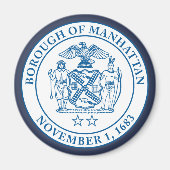 Zegel van de Borough of Manhattan, NYC Magnet (Voorkant)