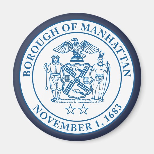 Zegel van de Borough of Manhattan, NYC Magnet (Voorkant)