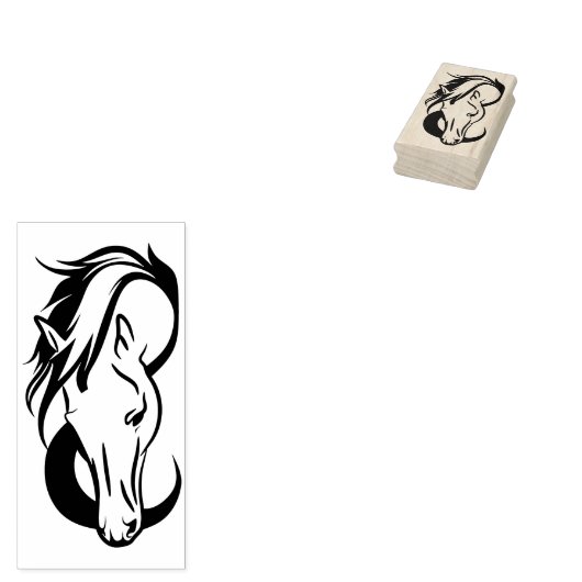 zegel van de paardenkop rubberstempel (Gestempeld)