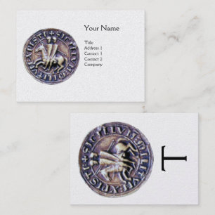 ZEGEL VAN DE RIDDERS TEMPLAR MONOGRAM White Pearl Visitekaartje