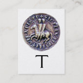 ZEGEL VAN DE RIDDERS TEMPLAR MONOGRAM White Pearl Visitekaartje (Achterkant)