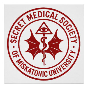 Zegel van de Secret Medical Society Miskatonic Perfect Poster