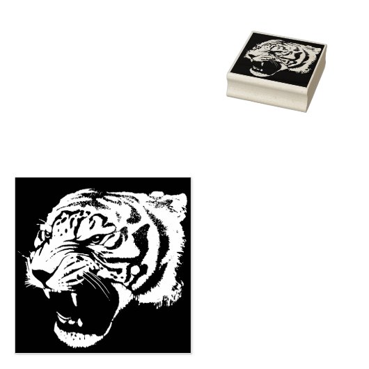 zegel van de silhouette tijger rubberstempel (Gestempeld)