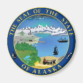 Zegel van de staat Alaska USA Magnet (Voorkant)