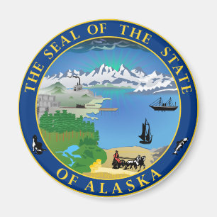 Zegel van de staat Alaska USA Magnet