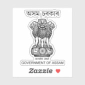 Zegel van de staat Assam, India Sticker (Vel)