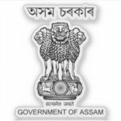 Zegel van de staat Assam, India Sticker (Voorkant)