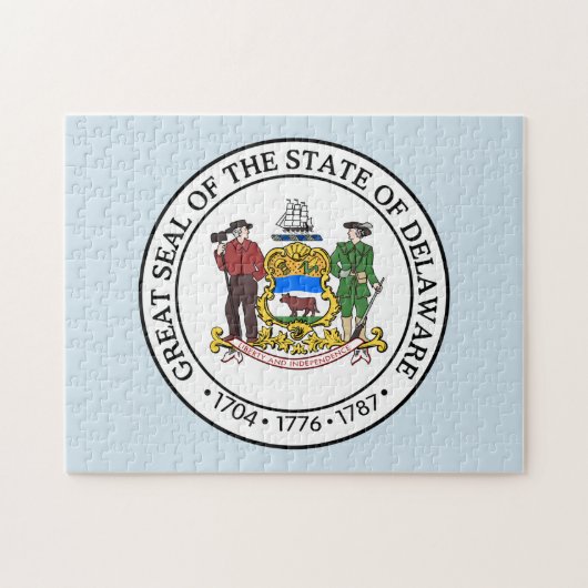Zegel van de staat Delaware. Legpuzzel (Horizontaal)