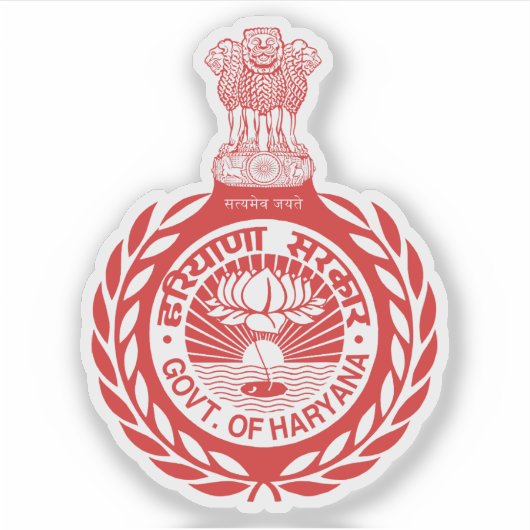 Zegel van de staat Haryana, India Sticker (Voorkant)