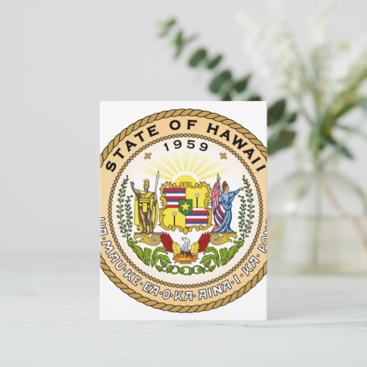 Zegel van de staat Hawaii Briefkaart (Staand voorkant)