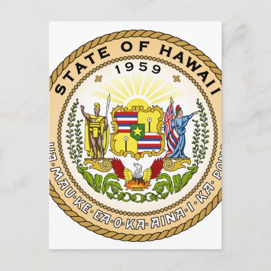 Zegel van de staat Hawaii Briefkaart (Voorkant)