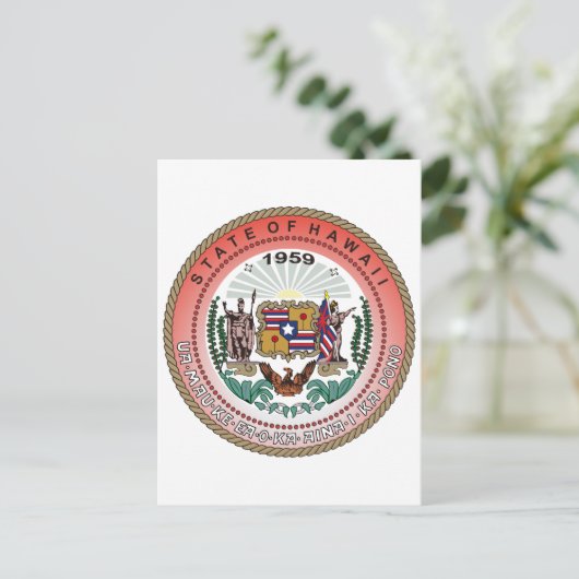 Zegel van de staat Hawaii Briefkaart (Staand voorkant)