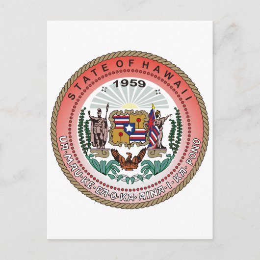 Zegel van de staat Hawaii Briefkaart (Voorkant)
