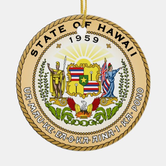 Zegel van de staat Hawaii Keramisch Ornament (Voorkant)