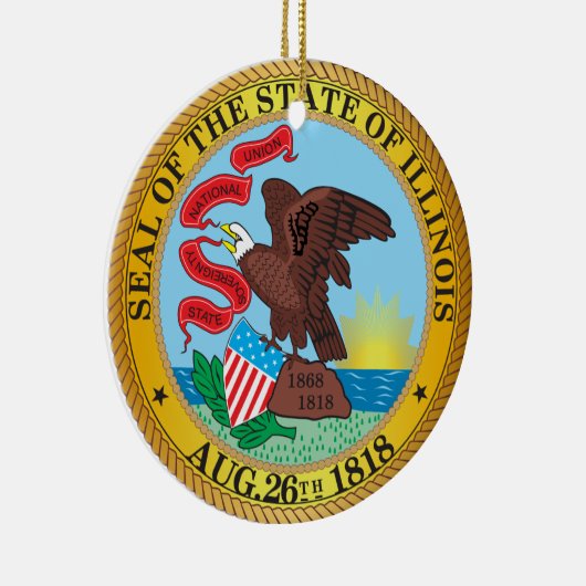 Zegel van de staat Illinois Keramisch Ornament (Rechts)