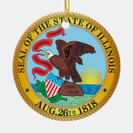 Zegel van de staat Illinois Keramisch Ornament (Voorkant)