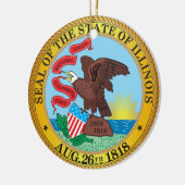 Zegel van de staat Illinois Keramisch Ornament (Links)