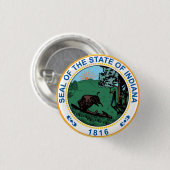 Zegel van de staat Indiana Ronde Button 3,2 Cm (Voorkant /achterkant)