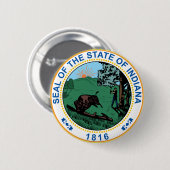 Zegel van de staat Indiana Ronde Button 5,7 Cm (Voorkant /achterkant)