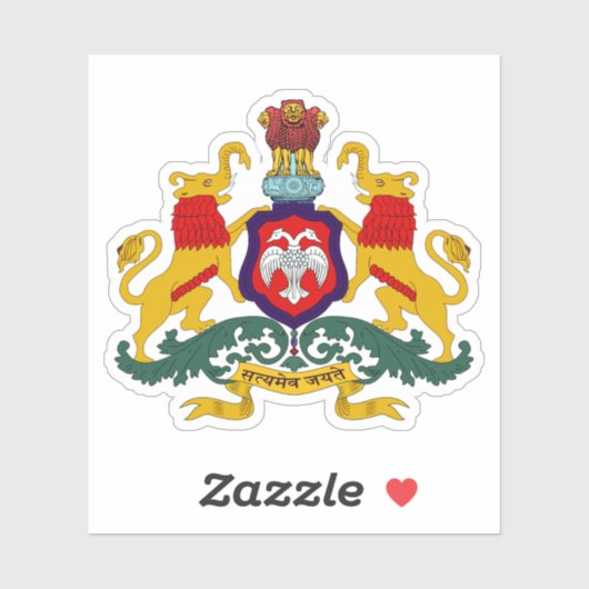 Zegel van de staat Karnataka, India Sticker (Vel)