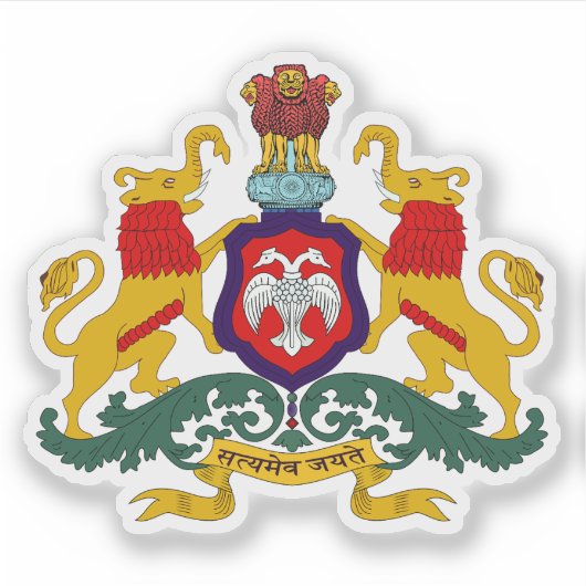 Zegel van de staat Karnataka, India Sticker (Voorkant)