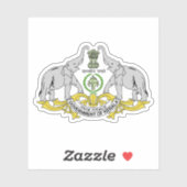Zegel van de staat Kerala, India Sticker (Vel)