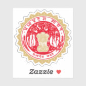 Zegel van de staat Madhya Pradesh, India Sticker (Vel)