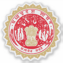 Zegel van de staat Madhya Pradesh, India Sticker