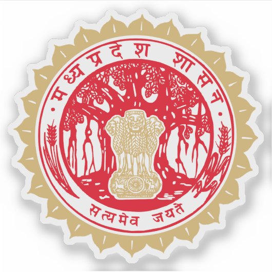 Zegel van de staat Madhya Pradesh, India Sticker (Voorkant)