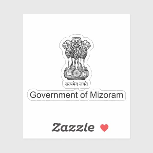 Zegel van de staat Mizoram, India Sticker (Vel)