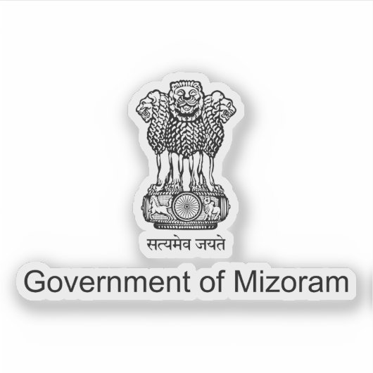 Zegel van de staat Mizoram, India Sticker (Voorkant)